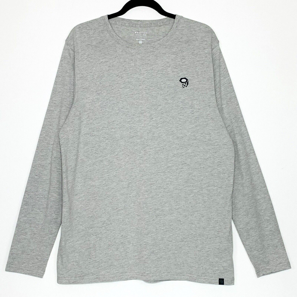 MOUNTAIN HARDWARE MHW Back Logo Long Sleeve T-Shirt Men Large Grey Heather NWT